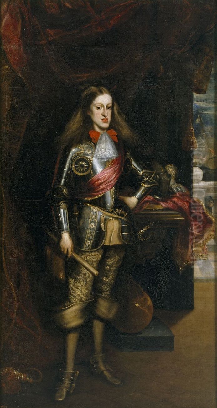 El ReyCarlos II, con armadura. Oil Painting by Juan Carreno De Miranda