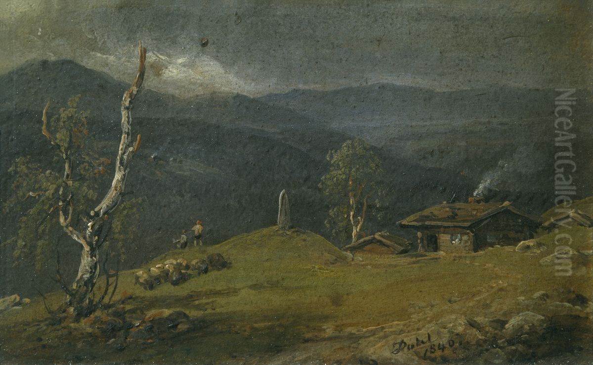 Landscape from Telemark, Norway Oil Painting by Johan Wilhelm Ludwig Dahl