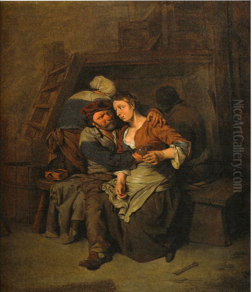 Couple amoureux Oil Painting by Cornelis Pietersz Bega