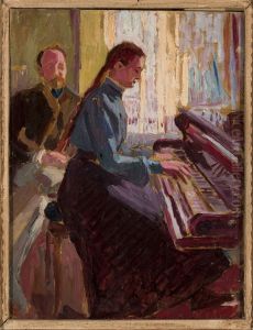 At the piano