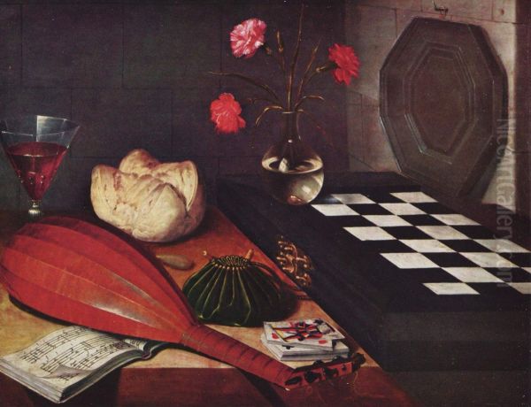 Still life with chssboard Oil Painting by Lubin Baugin