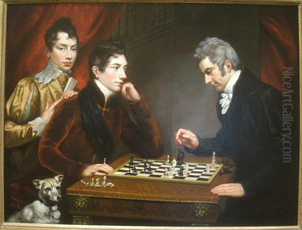 Chess Players Oil Painting by James Northcote