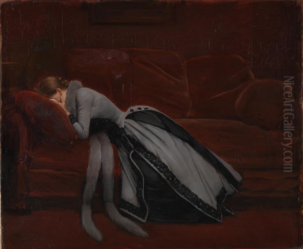 After the Misdeed Oil Painting by Jean Beraud