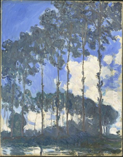 Poplars on the River Epte Oil Painting by Claude Oscar Monet