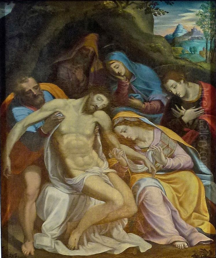Lamentation of Christ Oil Painting by Girolamo Muziano