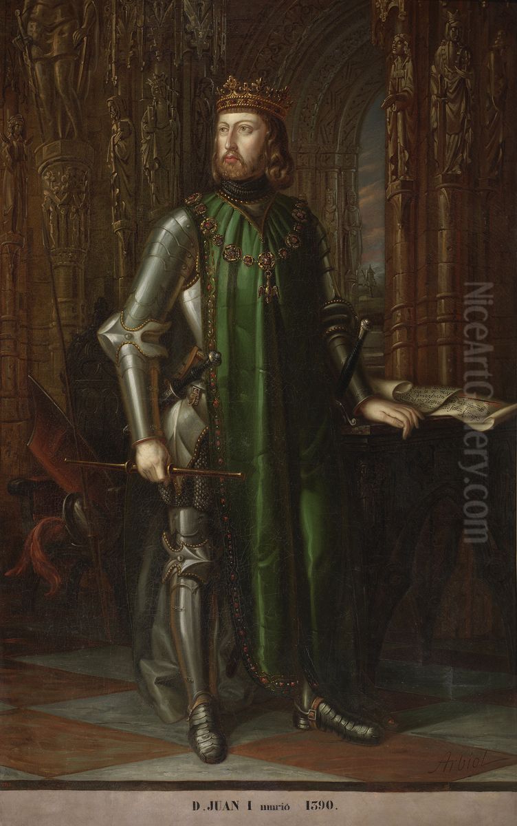 Juan I de Castilla Oil Painting by Vicente Arbiol y Rodriguez