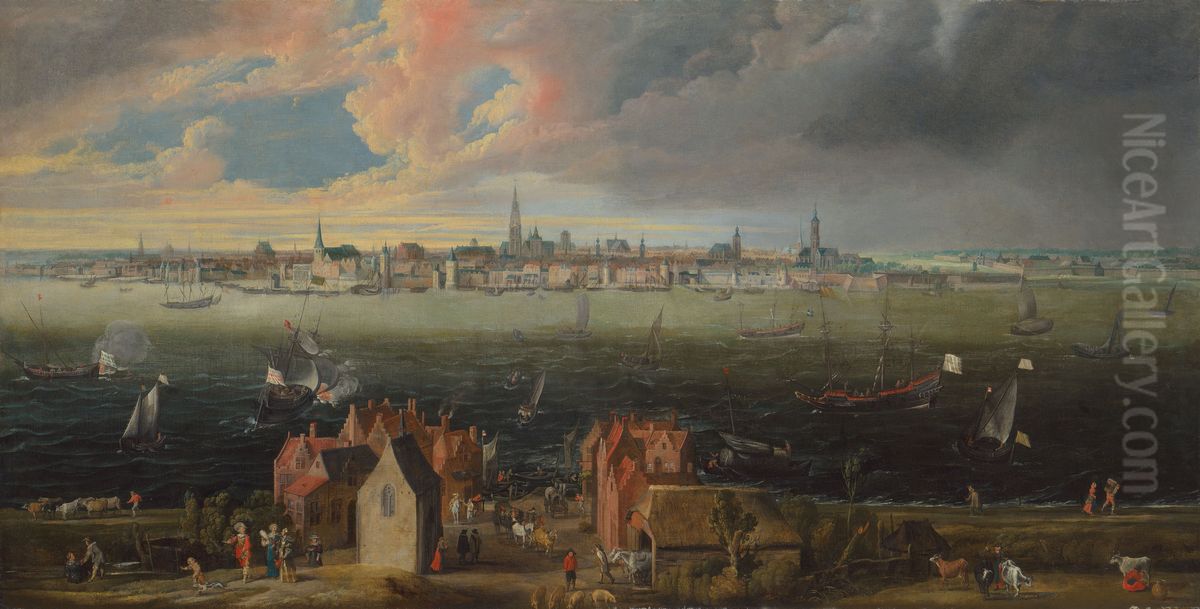 View of the city of Antwerp Oil Painting by Jan Wildens