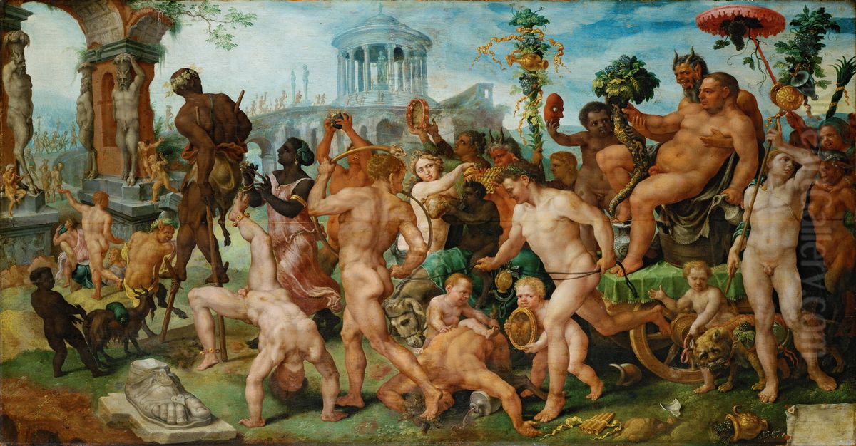 The Triumphal Procession of Bacchus Oil Painting by Maarten Van Heemskerck