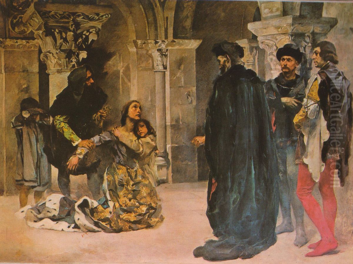 Tragedy of Ines de Castro Oil Painting by Columbano Bordalo Pinheiro
