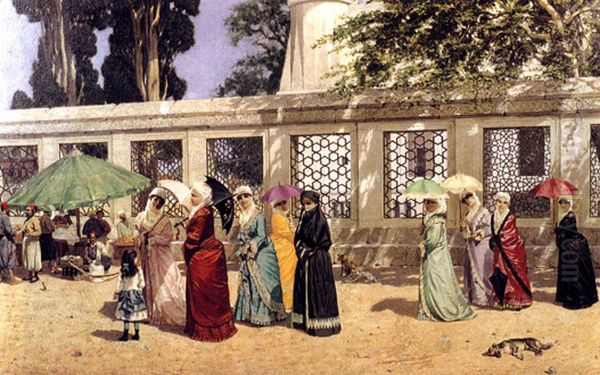 Gezintide Kadinlar Oil Painting by Osman Hamdi Bey