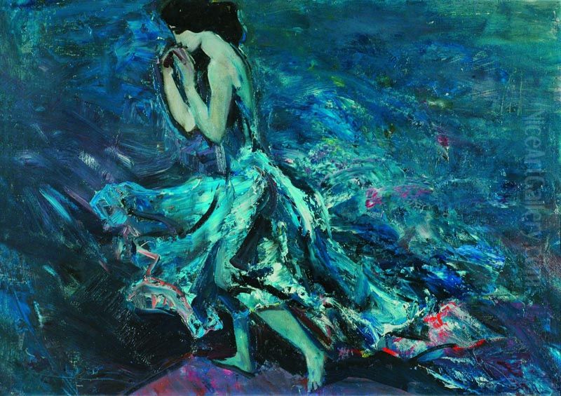 The Leaving Woman Oil Painting by Eduard Isabekyan