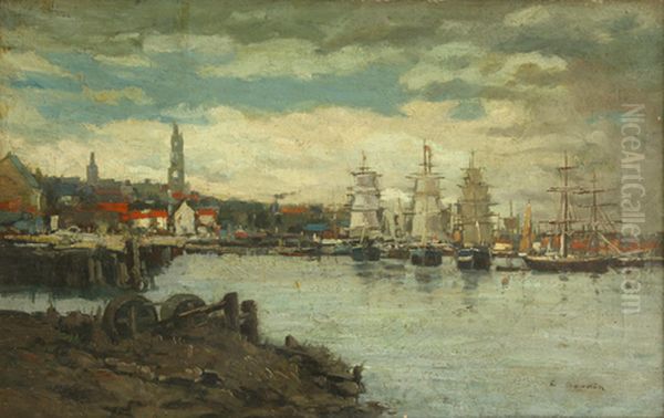 Sea port Oil Painting by Eugene Louis Boudin