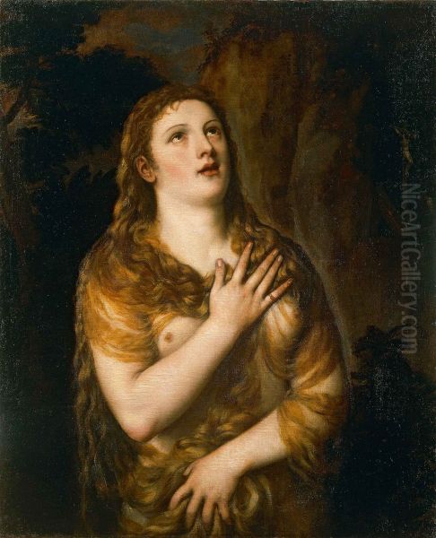 Mary Magdalene Oil Painting by Titianand workshop