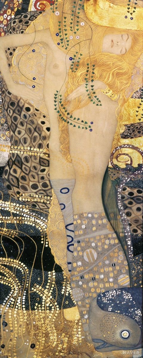 Wasserschlangen I (Freundinnen I) Oil Painting by Gustav Klimt