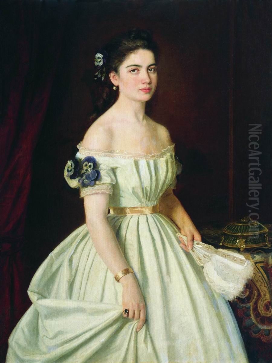 Portrait of E.A. Vasilchikova Oil Painting by Ivan Kramskoi