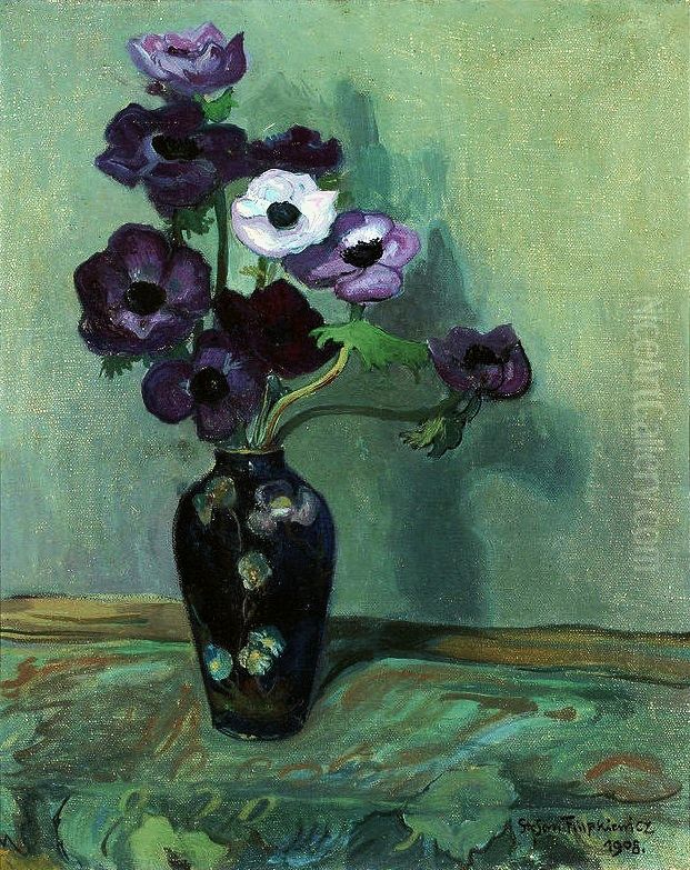 Anemones Oil Painting by Stefan Filipkiewicz