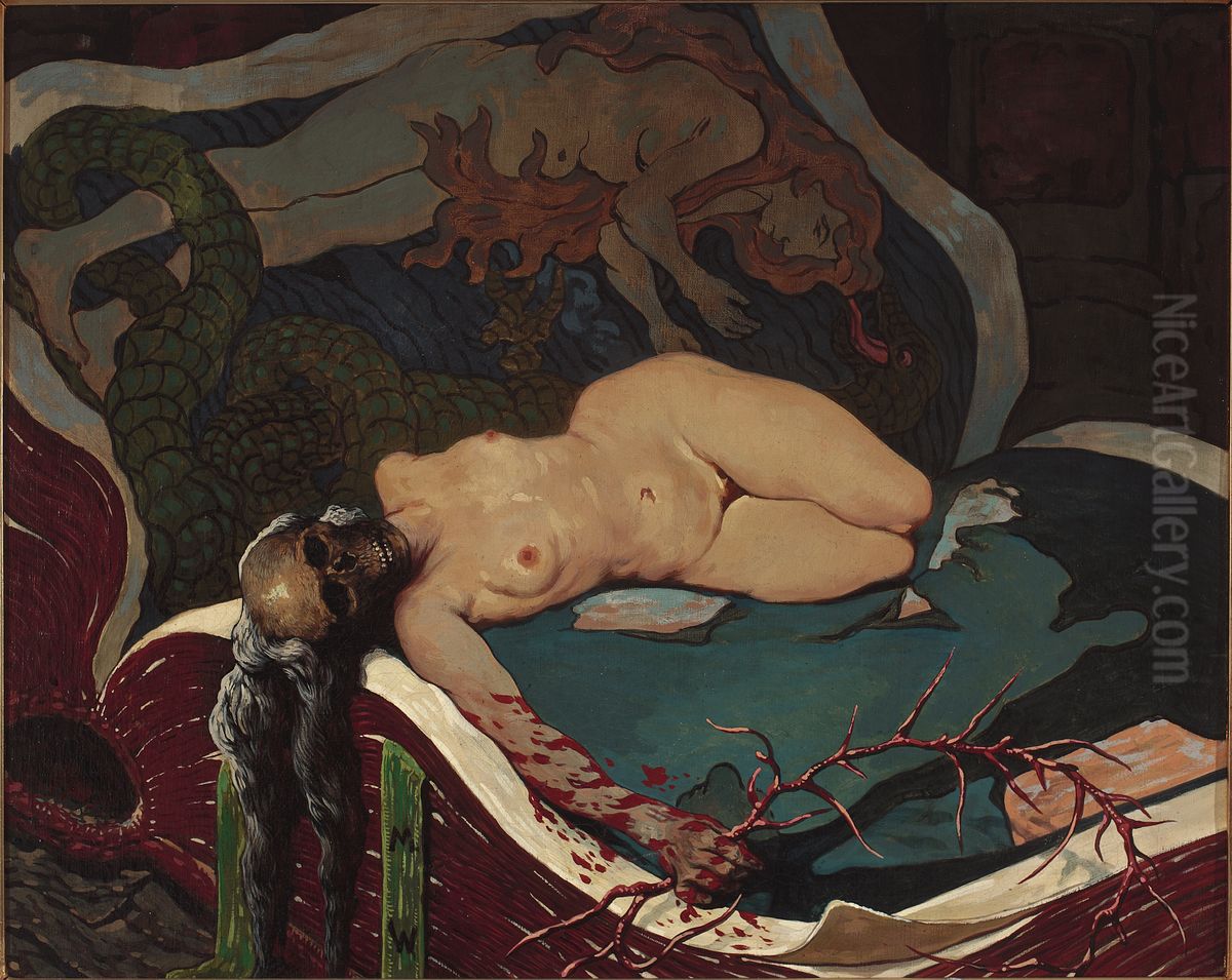 Old truth lies in books Oil Painting by Marian Wawrzeniecki