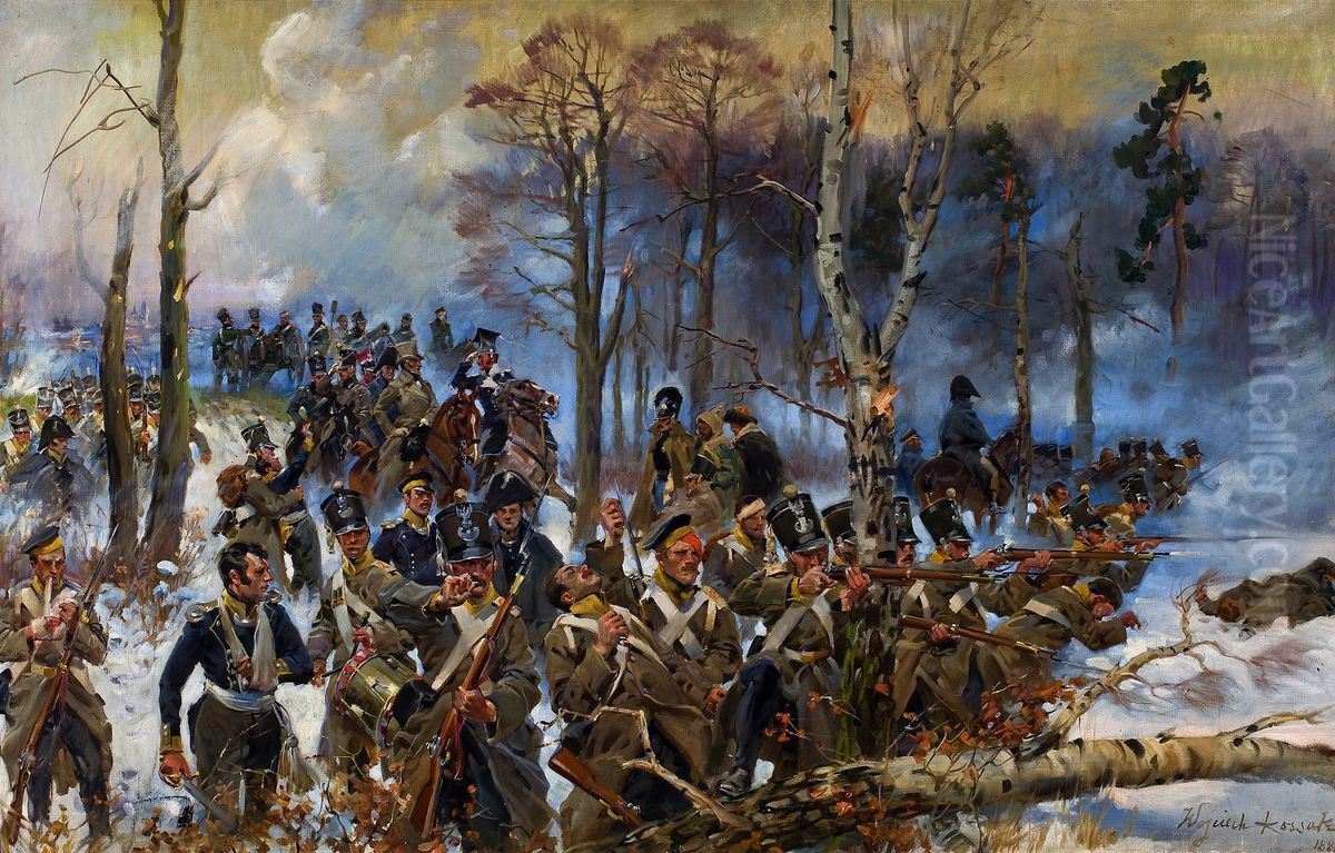 Olszynka Grochowska Oil Painting by Wojciech Kossak Olszynka Grochowska Oil Painting by Wojciech Kossak