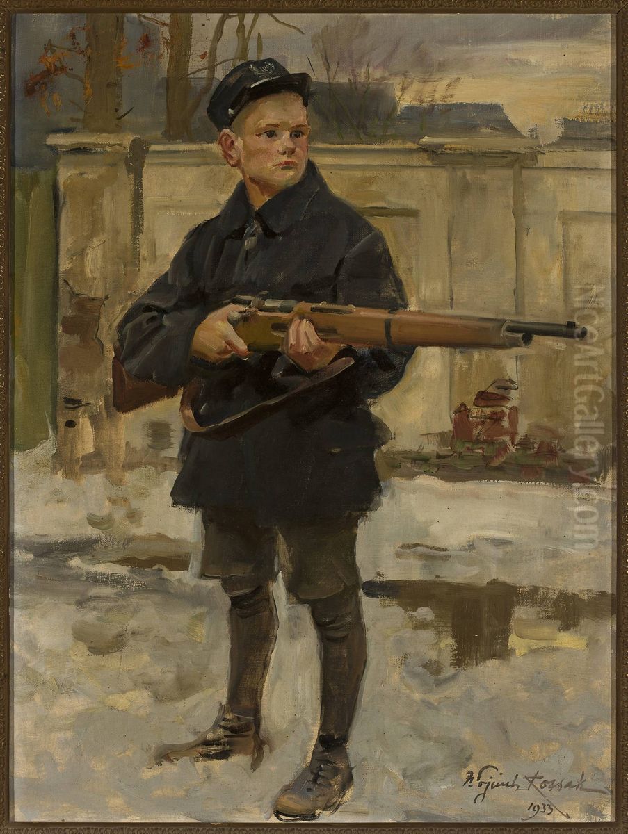 Orle lwowskie Oil Painting by Wojciech Kossak