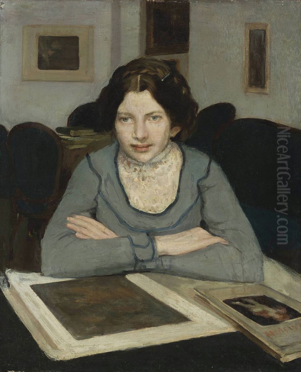 Portret Julii Paszkiewiczowej Oil Painting by Konrad Krzyzanowski