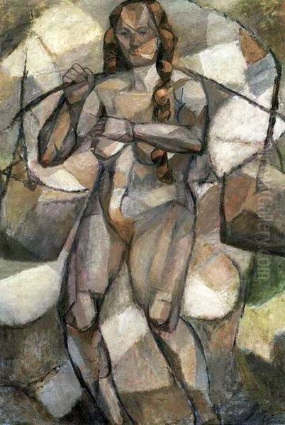 Woman with buckets Oil Painting by Tadeusz Makowski