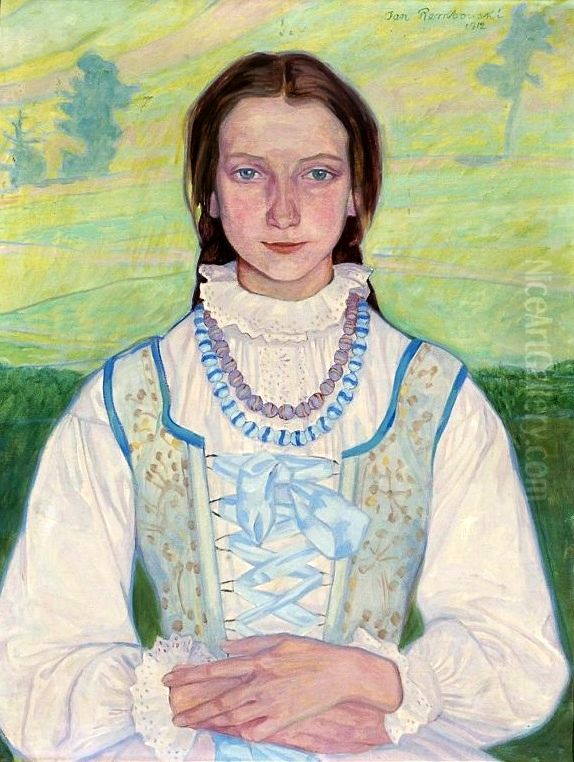 Girl from the Highlands Oil Painting by Jan Rembowski