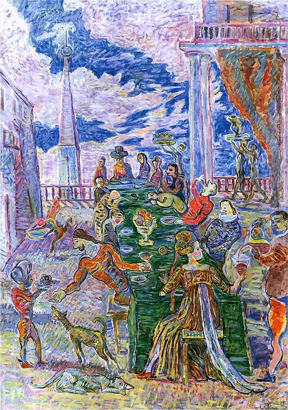 Banquet I, so-called Large. Oil Painting by Zygmunt Waliszewski