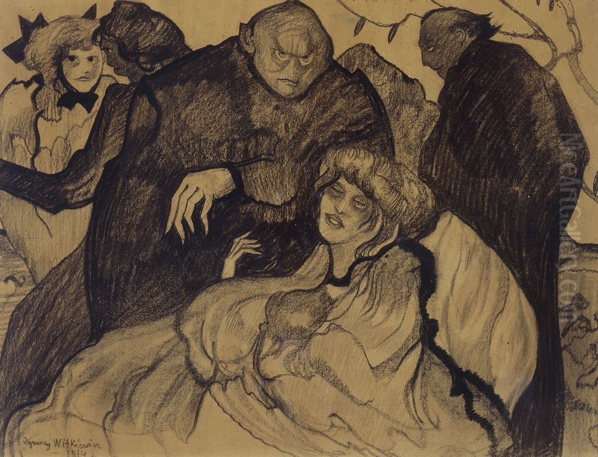 Kompozycja figuralna Oil Painting by Stanislaw Ignacy Witkiewicz (Witkacy)