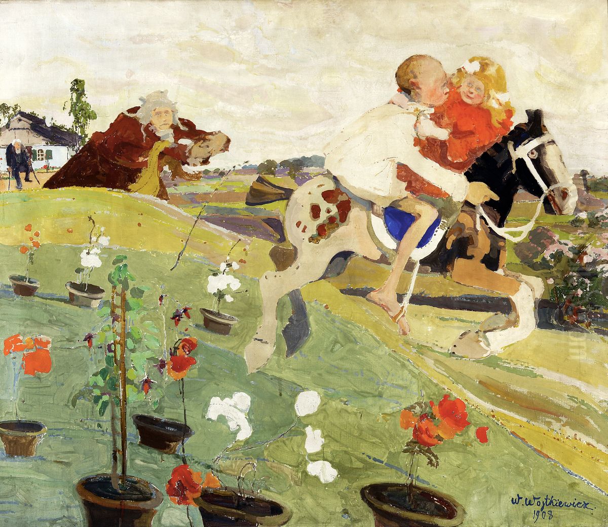 Abduction of a princess Oil Painting by Witold Wojtkiewicz