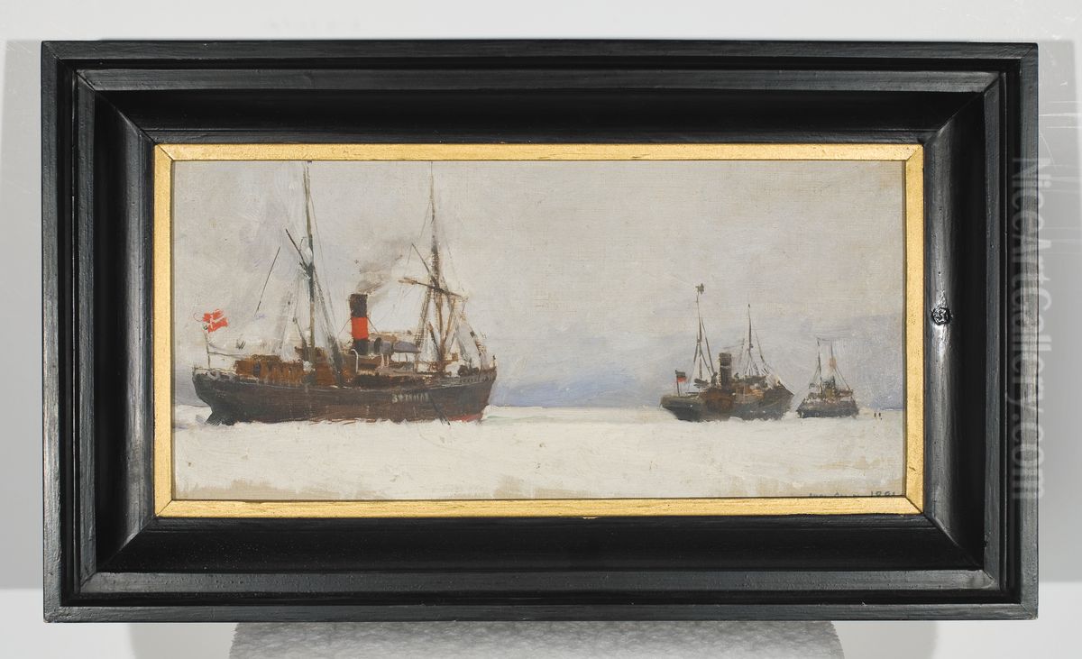 Hoyrylaivoja Oil Painting by Akseli Valdemar Gallen-Kallela Hoyrylaivoja Oil Painting by Akseli Valdemar Gallen-Kallela