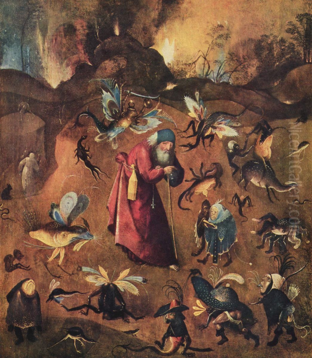 Anthony with monsters Oil Painting by Hieronymous Bosch