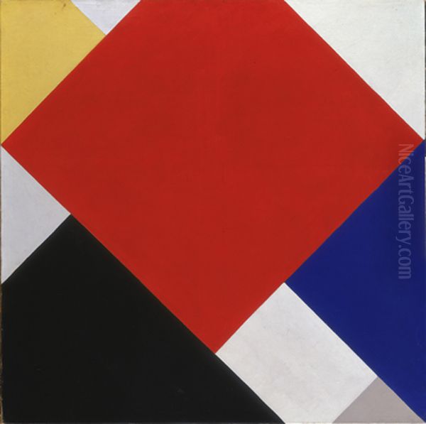 Contra-compositie V Oil Painting by Theo van Doesburg
