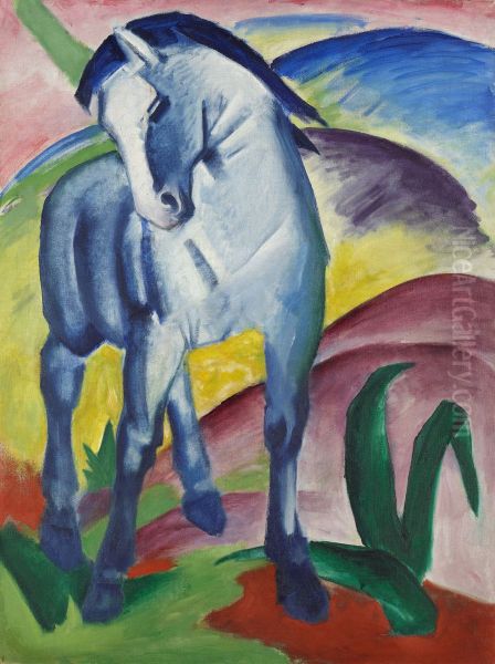Blaues Pferd I Oil Painting by Franz Marc
