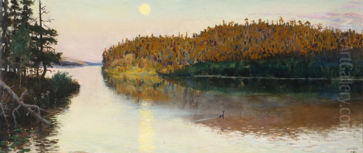 Landscape from Kuhmo Oil Painting by Akseli Valdemar Gallen-Kallela