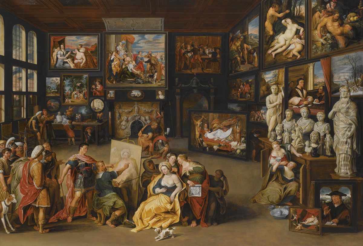 Alexander the Great visits the studio of Apelles Oil Painting by Willem van Haecht