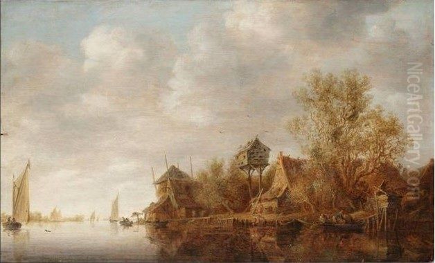 Seascape with Duiventil and Hooiberg Oil Painting by Jan van Goyen