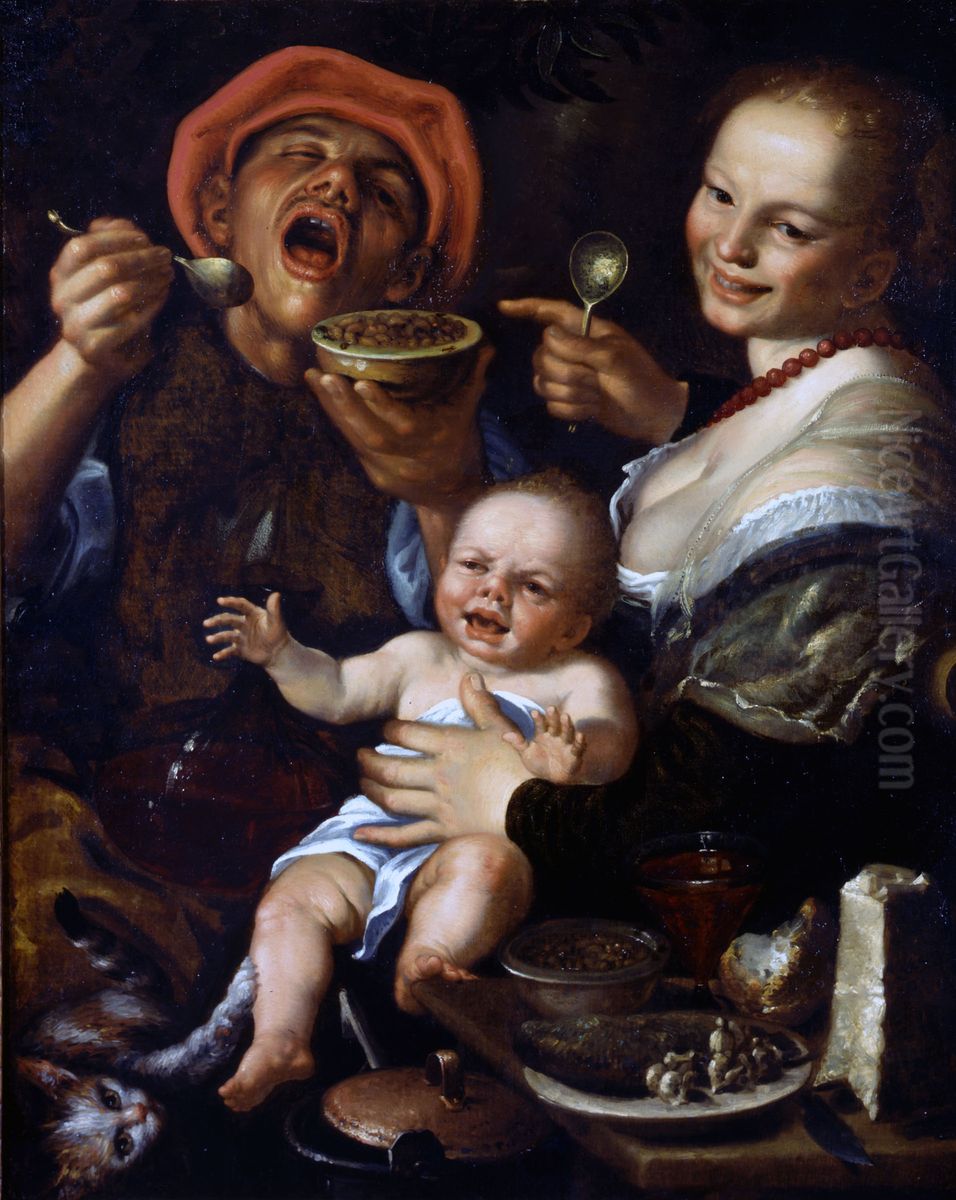 The Bean Eaters Oil Painting by Vincenzo Campi