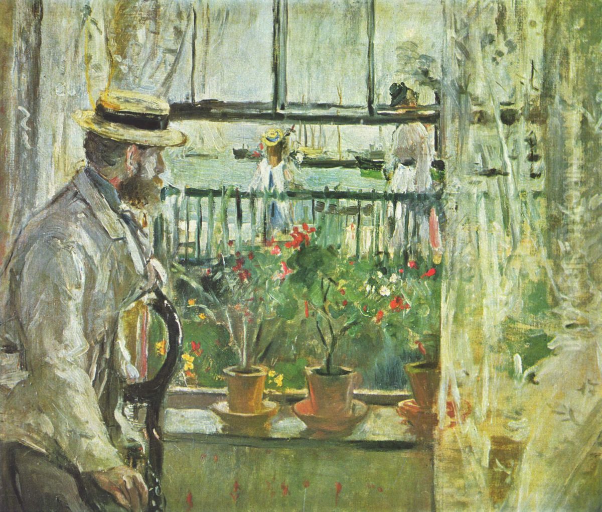 Eugene Manet auf der Isle of Wight Oil Painting by Berthe Morisot
