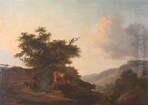 Landscape with Cattle and Farmer