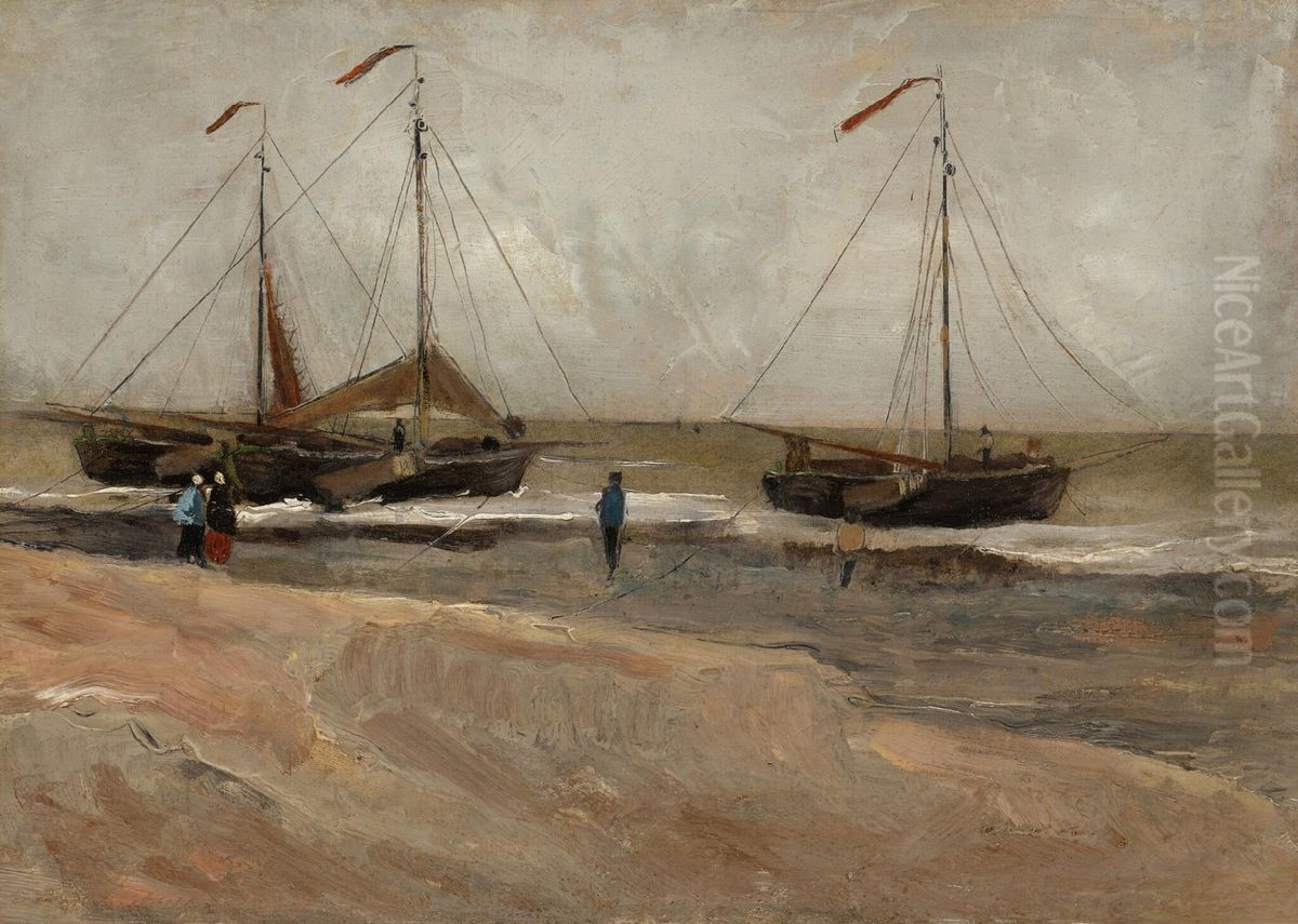 The Beach of Scheveningen / Beach at Scheveningen in calm weather Oil Painting by Vincent Van Gogh