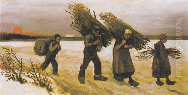 Holzsammler im Schnee Oil Painting by Vincent Van Gogh
