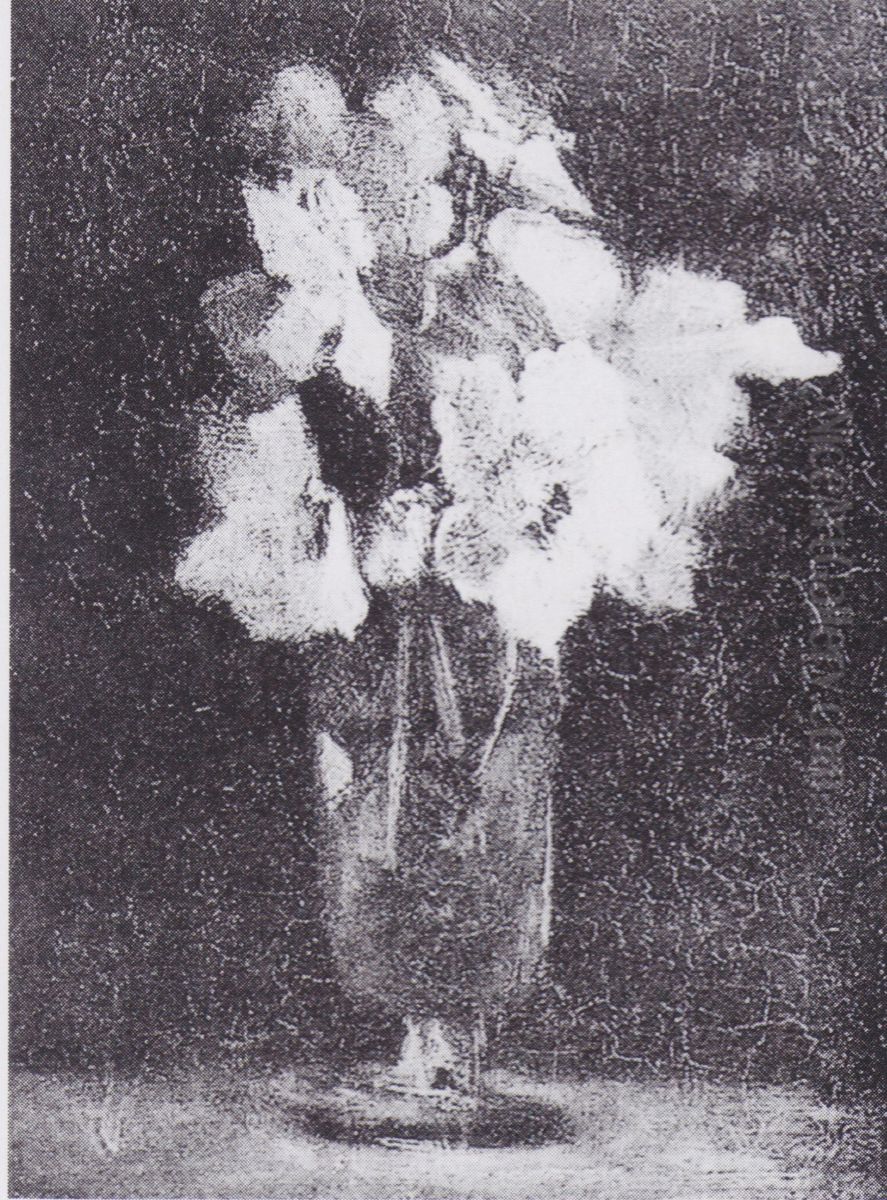 Glass Hellebore Oil Painting by Vincent Van Gogh