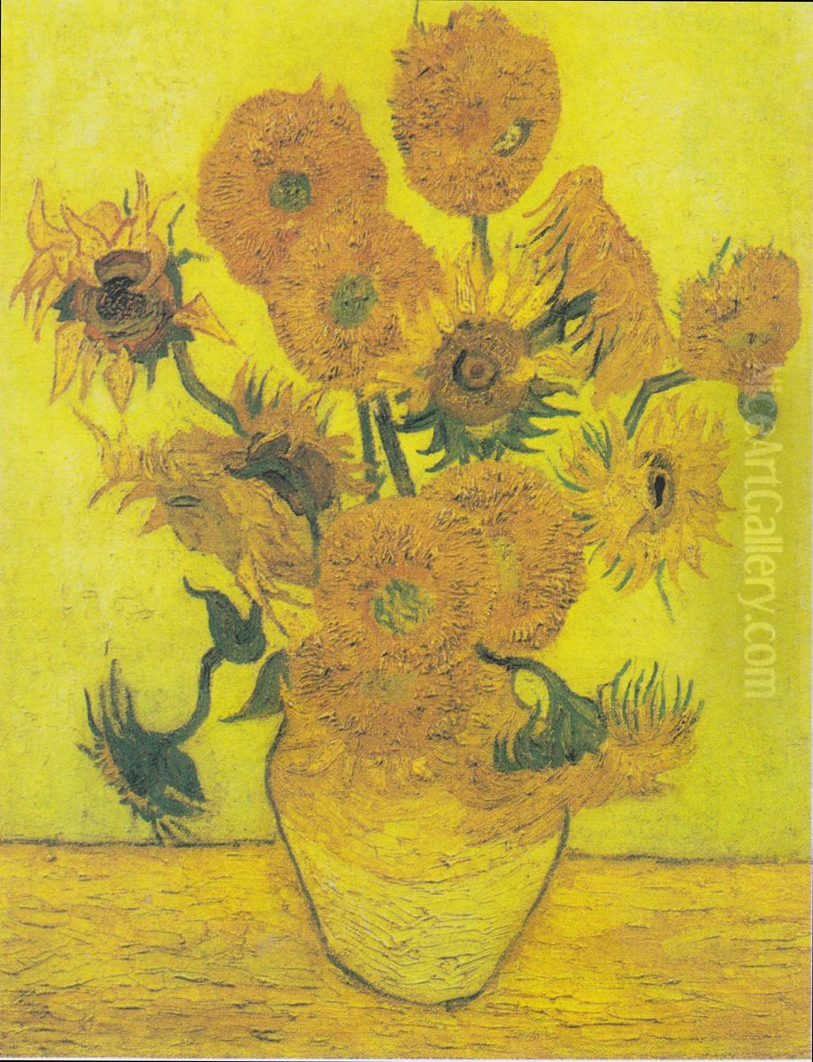 Vierzehn Sonnenblumen in einer Vase Oil Painting by Vincent Van Gogh