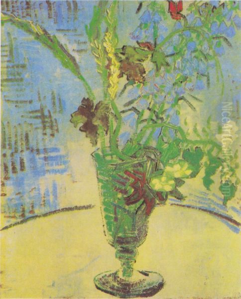 Glass with wild flowers Oil Painting by Vincent Van Gogh