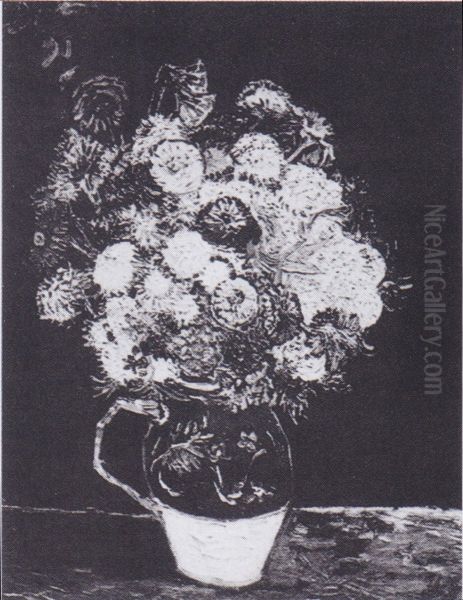 Vase mit Zinnien Oil Painting by Vincent Van Gogh