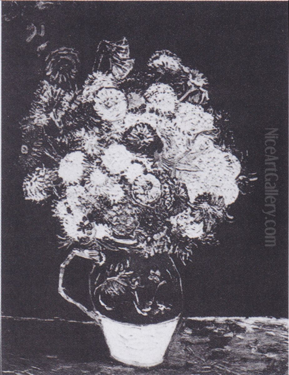 Vase of zinnias Oil Painting by Vincent Van Gogh
