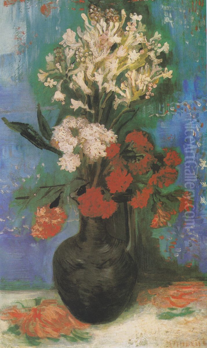 Vase mit Nelken und anderen Blumen Oil Painting by Vincent Van Gogh