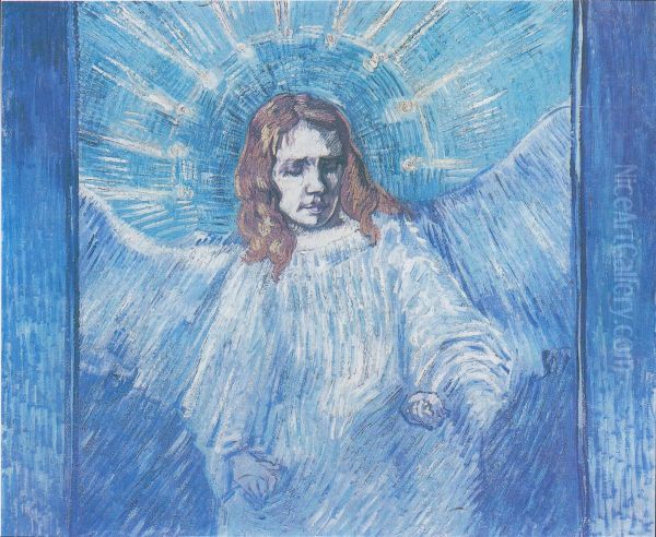 Halbfigur eines Engels (nach Rembrandt) Oil Painting by Vincent Van Gogh