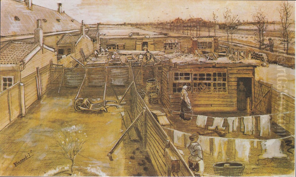 Carpenter's shop, seen from Vincent's Room Oil Painting by Vincent Van Gogh
