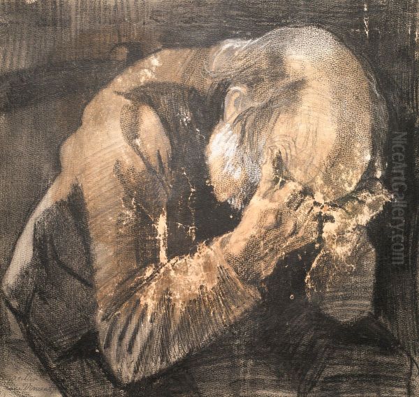 Treurende oude man Oil Painting by Vincent Van Gogh